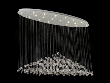 NEWPORT 8200 8230/140 С oval white clear , Люстра, Matte white Сlear glass L140*40*H100 cm GU4 20*5W